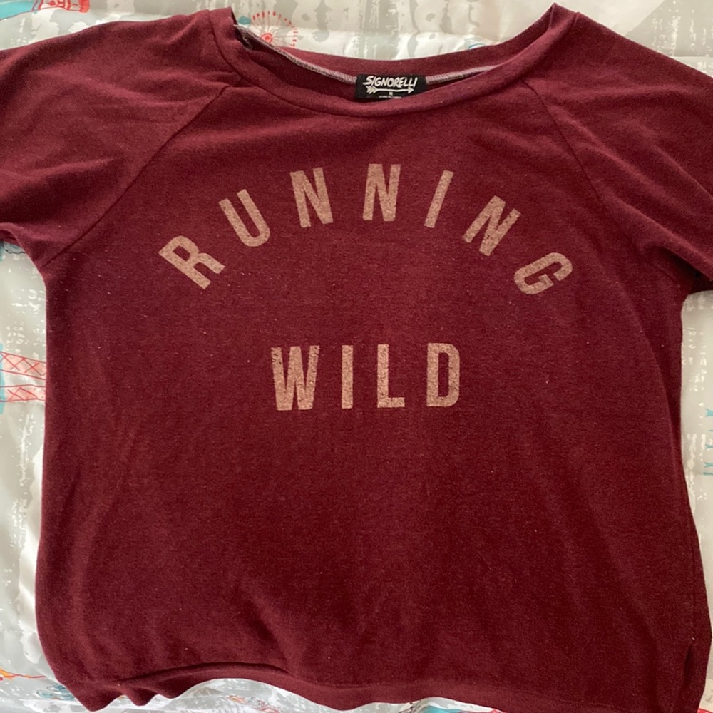 Burgundy shirt/crop top